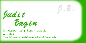 judit bagin business card